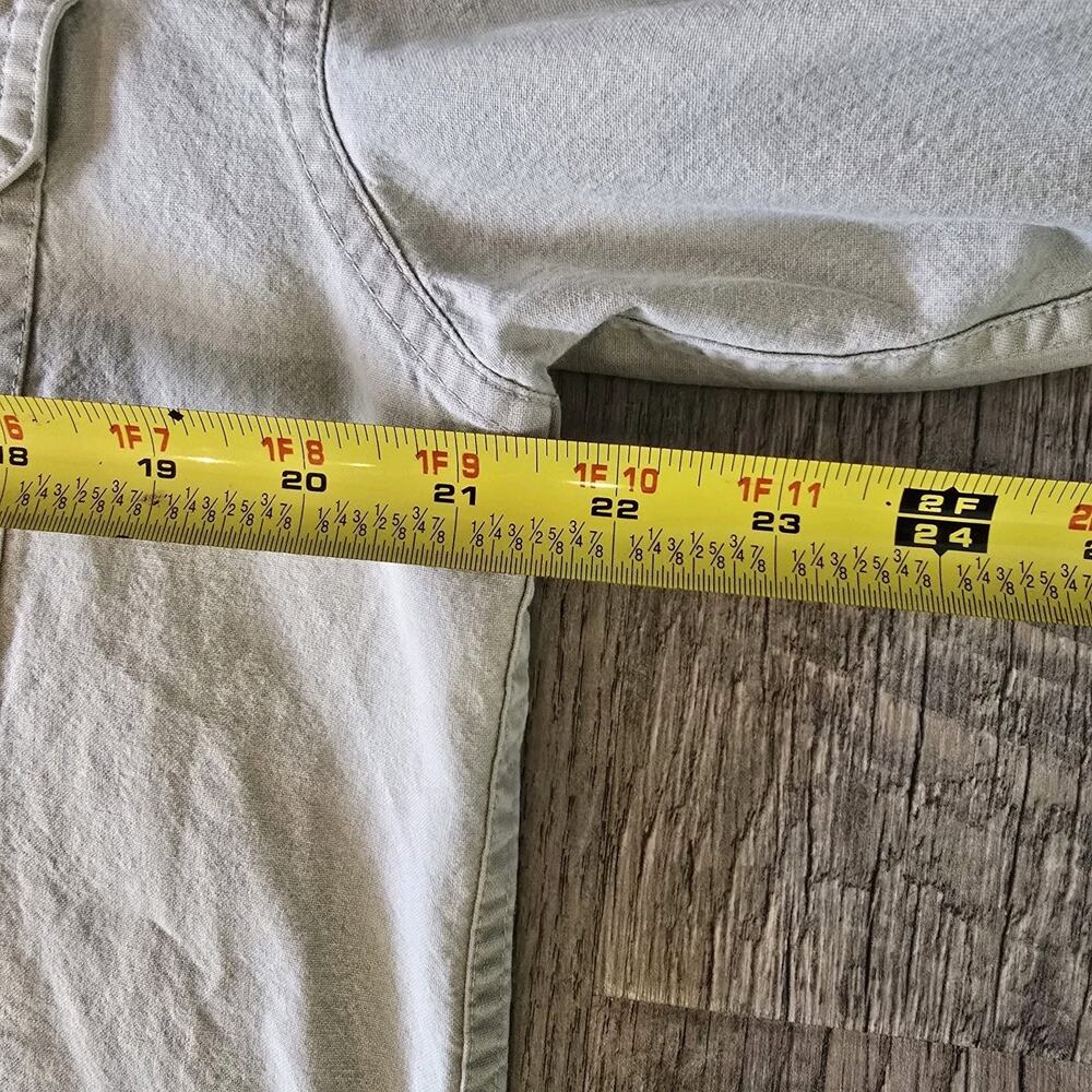 L.L.Bean Men's M Tall Khaki Chamois Cloth Button Front Shirt Cotton Work Outdoor - Picture 6 of 7